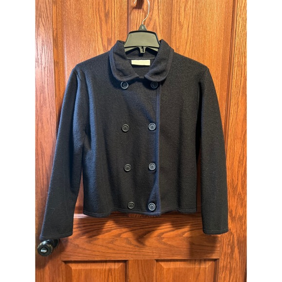 Valerie Stevens Italy Wool Jacket Double Breasted Cropped Cardigan Petite Small - Picture 1 of 6